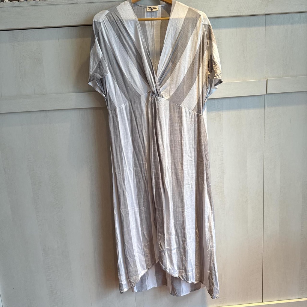 Grey And White Striped Getaway Maxi By Show Me Your Mumu